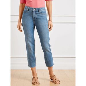 Talbots Women's Crop Straight Leg Jeans Lenox Wash size 10